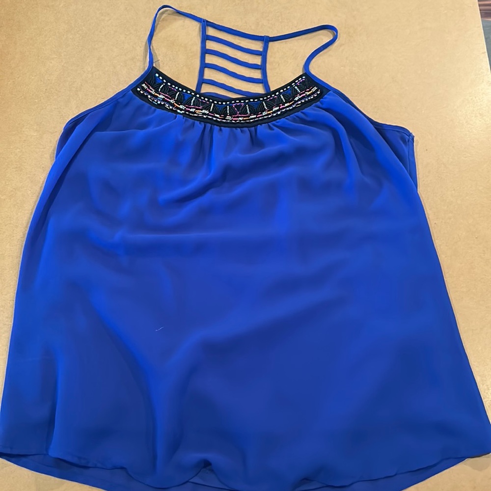 Studio Y Blue Embellished Tank